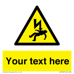 Custom Warning danger of death by electrocution